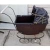 Image 1 : Metal Doll Pram with White Handle and Plastic Canopy