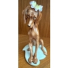 Image 1 : Capodimonte Porcelain Dog with Butterfly  Figurine By G. Calle, 4.5T 