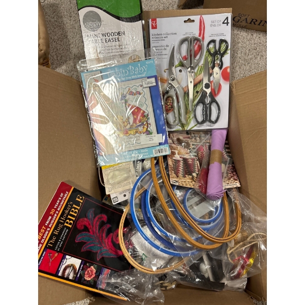 Large Assortment Of Crafting Supplies Needle Point 