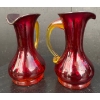 Image 1 : Cranberry Glass: Vintage Amberina Blown Glass Vases (2) 