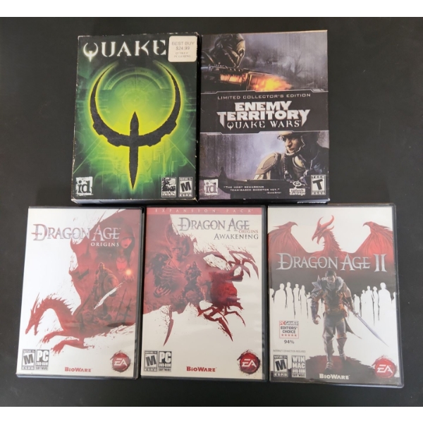 Assorted PC Games: Quake, Enemy territory Dark Wars, Dragon Age: Origins, Awakening and II