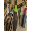 Image 2 : Variety of files and vintage cold chisels and punches by Vlchek, plus steal punch stand