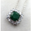 3.8 ct Certified Silver Emerald gemstone Pendant ($4,224 Appraisal)