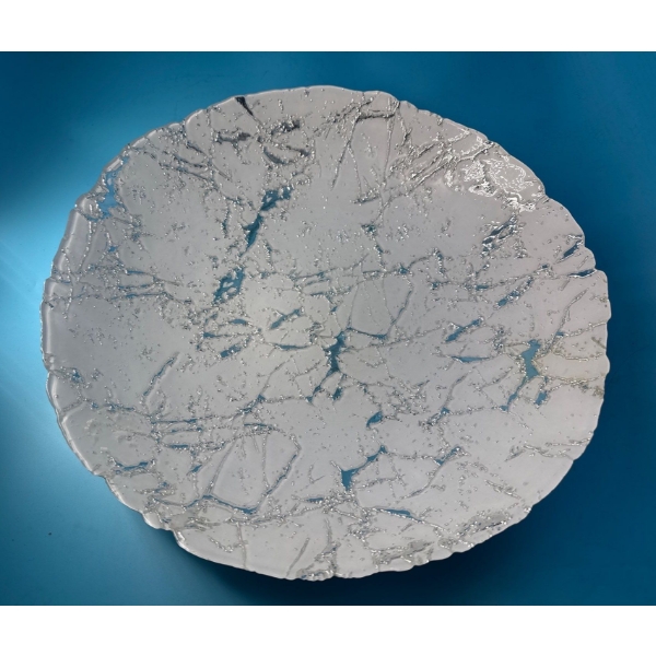 Lovely Metallic Effect Glass Serving Tray - 16W 