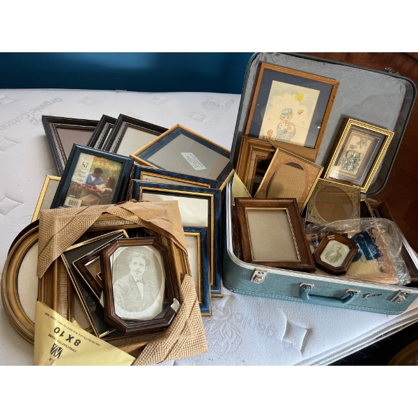 Collection Of Frames In A Variety Of Sizes With Retro Blue Luggage