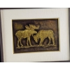 Image 2 : Framed Metallic Art Pieces Feature Wildlife Designs Including Bison And Moose 16''*13'' INCHES.