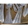 Image 6 : Brass Serving Tray with Embossed Design and Silver-Plated Cutlery Set