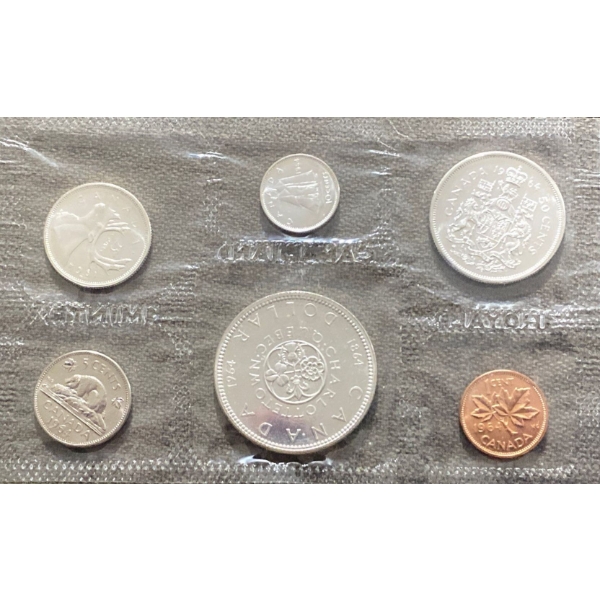 1964 Canadian Uncirculated Coin Set 80% Silver 1.11 Ounces