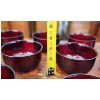 Image 3 : 13 Dark Red Glass Bowls with Rounded Design