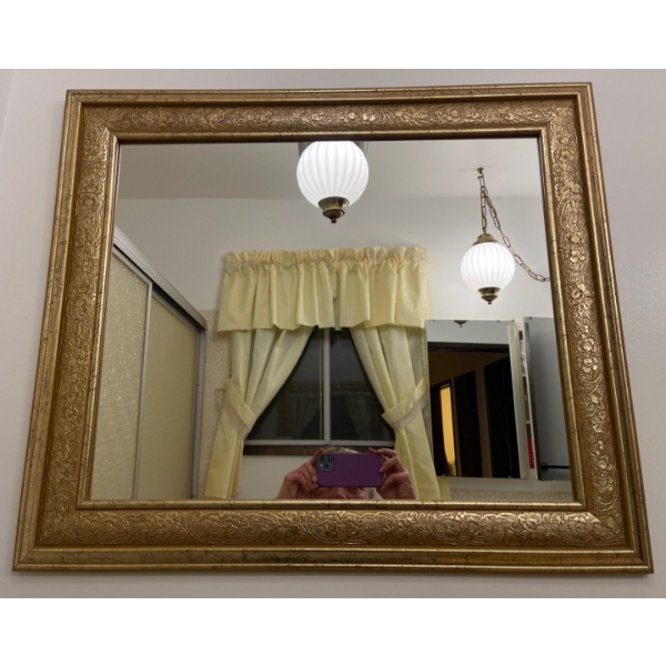 Beveled Gold Framed Mirror 30x25