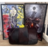 Image 1 : Manga Anime Framed Art Poster w/ Dark Dramatic Print & Barrel Style Genuine Fur Pillow