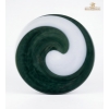 Image 4 :  Green And White Swirl Design  Handmade Art Glass Centerpiece Bowl 18''INCHES .