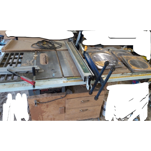 Rexon 10" Commercial Table Saw Model RXW-10 w/ Multiple New DeWalt Blades -  78L, 52D, 34T 