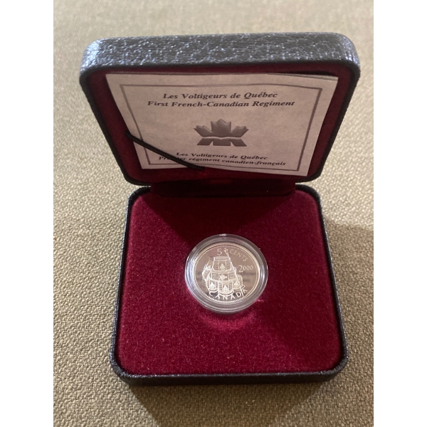 2000 Canadian 5-Cent Silver Coin: Les Voltigeurs De Quebec
