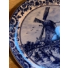 Image 4 : Vintage Delft Blue Collectors Plate Hand Crafted Featuring a Dutch Windmill Scene