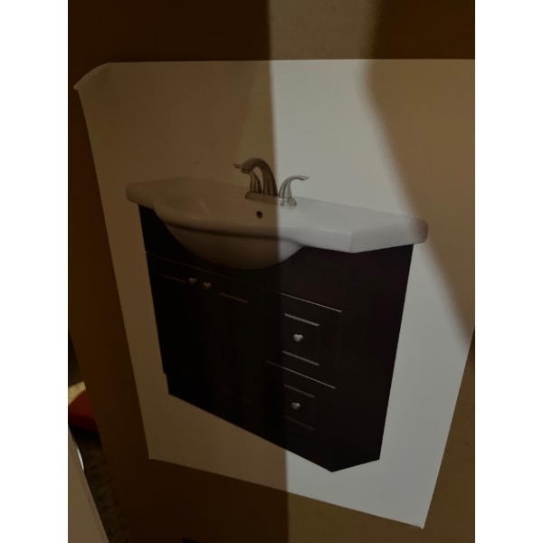 New 32 inch vanity with porcelain top never use new in the box