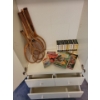 Image 3 : KItchen Pantry / Locker Filled 58T w/ Vintage Children's Books & Sporting Rackets