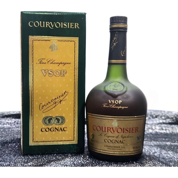 1970s or 80s Vintage Bottle of Courvoisier Cognac in Original Box- Sealed.