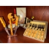 Image 1 : Bamboo Handled Petite Forks & Knives + Pottery & Collectibles