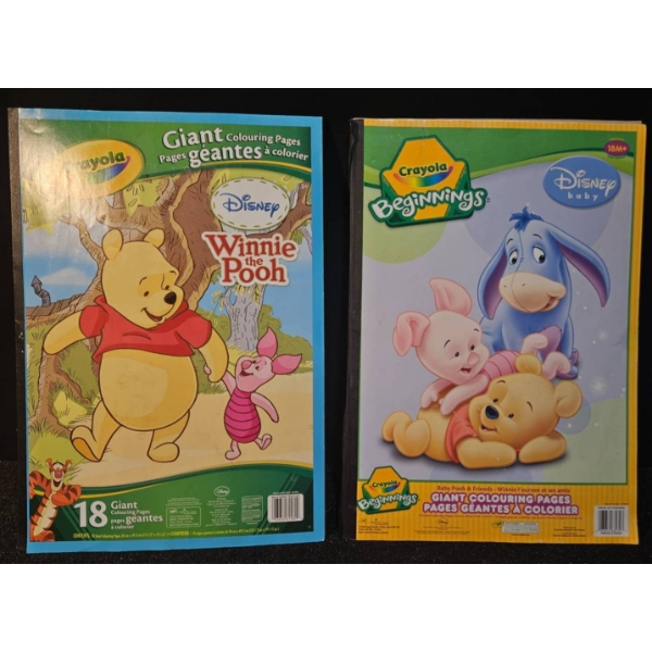 Unused Crayola Disney Coloring Books Featuring Winnie the Pooh
