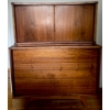 Image 1 : Mid-Century Modern Solid Wood Chest of Drawers with Upper Cabinet