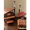 Image 2 : Collection of piano, music boxes, and vintage coaster sets with silver candleholders