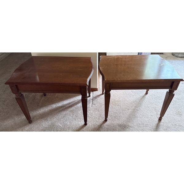 Pair of Wooden Side Tables, 28W, 21T 