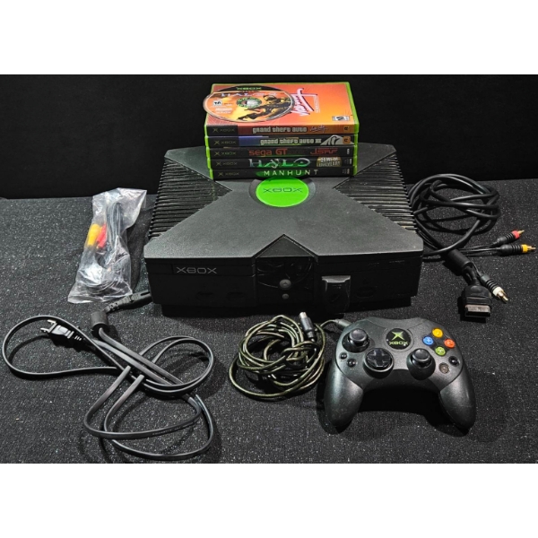 Microsoft Xbox Original Console Bundle with Controller and 6 Games