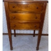 Image 2 : Beautiful Antique Oak Side Table 17x13x26 w/ Brass Lamp Wicker Waste Basket & More 