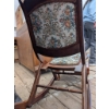 Image 3 : 1917 Foldable Wooden Rocking Chair and Foot Table Set