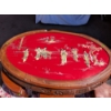 Image 12 : Chinese Tea Table Set With Red Lacquer Top and Mother-of-Pearl Figures