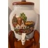Image 3 : Natural Solid Oak Water Dispenser w/ Water Crock 37T Cottage Print 