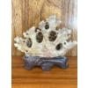 Image 4 : Soapstone Grapevine Sculpture On Rosewood Base 6L - Metamorphic Stone 
