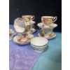 Image 3 : Queen Anne "Lady Sylviya" Fine Bone China; Six Cups& Saucers, Cream & Sugar