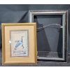 Image 1 : Print of Bird 15 X 18 Framed Under Glass and Empty Frame 17 X 23 No Glass