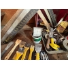 Image 2 : selection of woodworking items including a couple antique oiling cans, bolt bin, full of miscellaneo