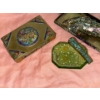 Image 3 : Enameled Brass Trinket Box w/ Jewelry Tray Gorgeous Abalone Coy Fish & more