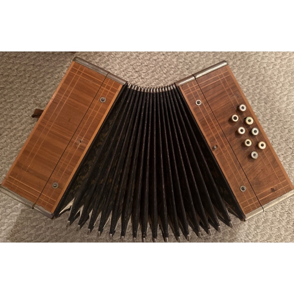 Vintage Diatonic Button Accordian - Mother Of Pearl Buttons - Made In Germany 
