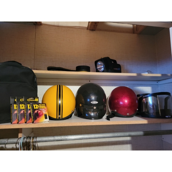 Vintage Motorcross Helmets w/ Visors Flashlight Insoles & More