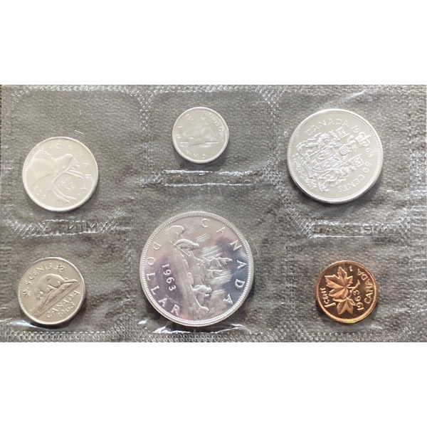 1963 Canadian Uncirculated Coin Set 80% Silver 1.11 Ounces