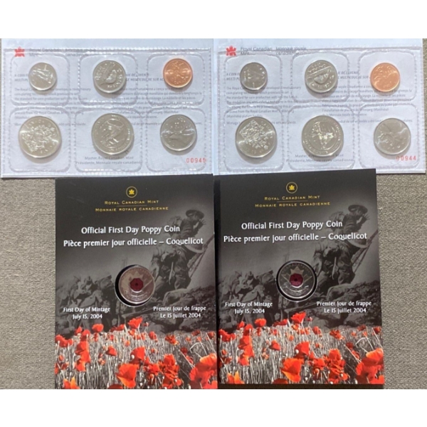 Canadian Uncirculated Coin Sets & Poppy Coins