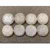 Image 1 : 8 Canadian Silver 25-Cent Coins, 1917 George V Era