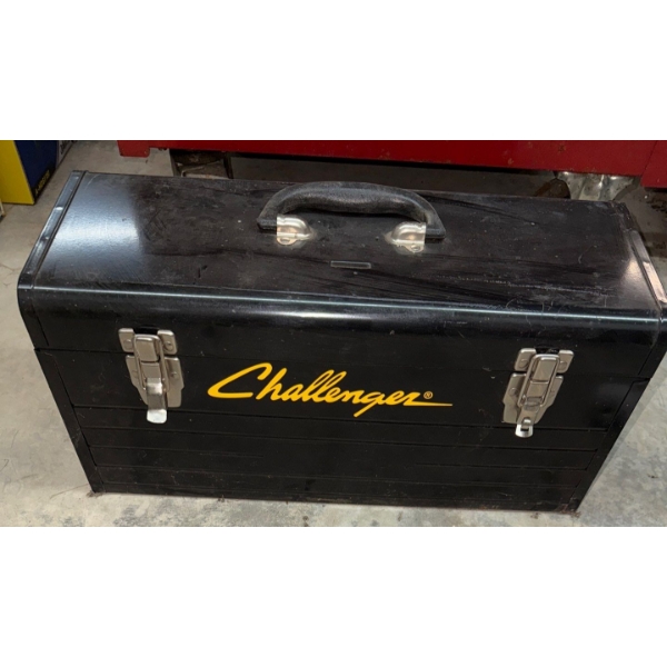 Challenger Hard Shell Tool Box Full Of All Your Basic Everyday Shop Needs