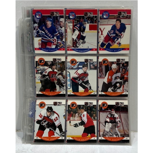 35 Card Sheets with 91 Pro Set and 91 Upper Decks Hockey Cards