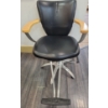 Image 1 : Orbit Hydraulic Salon Styling Chair 5 - Genuine Leather w/ Brushed Nickel - 22x24x37