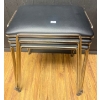 Image 2 : Vintage Stacking Stool Collection - Brass w/ Black Vegan Leather Upholstery 