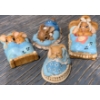 Image 1 : Pendelfin Blue Sleeping Rabbits (Largest is 4" Long): 'Twins', 'Poppet', 'Dodger', and Sick Rabbit 