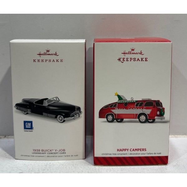 Vehicles- 1938 Buick Y-Job, Happy Campers Hallmark Ornaments 