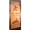 Image 1 : Two Etched Leather Wall Hangings  Cowboys riding Horse  21"x21"  X2