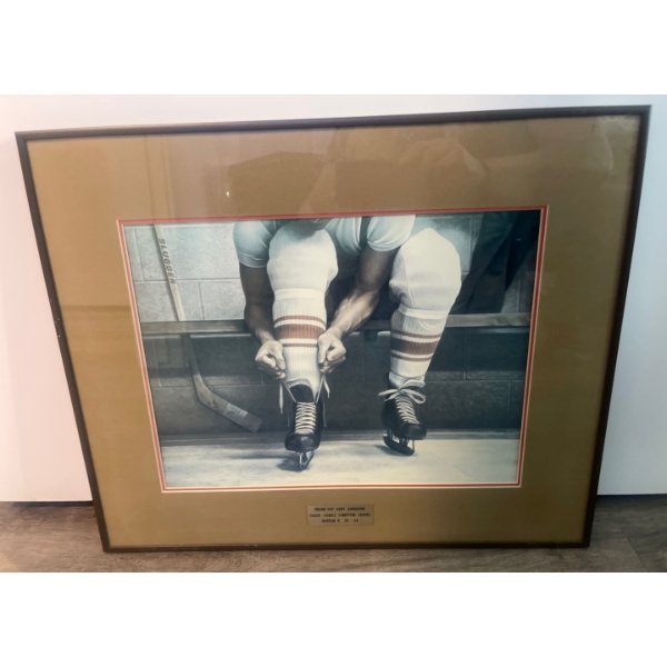 Ken Danby Collectible "Lacing Up" Framed Print  22" x 18" tall 